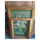 Floral Still Life Print in Ornate Gold Frame