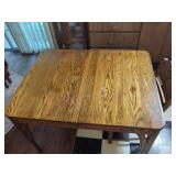 Oak Dining Table and Chair Set with Carved Details
