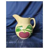 Ceramic Pitcher with Painted Fruit Motif and U.S.A. Mark