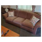 Karpen Three-Cushion Sofa with Floral Accent Pillows
