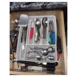 Kitchen Utensil and Flatware Collection in Organizer Tray