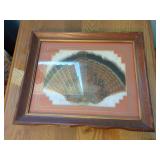 Framed Wild Turkey Tail Feather Display