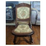 Rocking Chair with Floral Upholstery