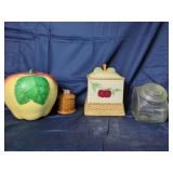 Collection of Three Ceramic and Glass Kitchen Canisters