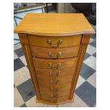 Floor Standing Jewelry Armoire with Mirror and Multiple Drawers
