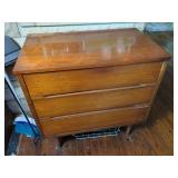 Three-Drawer Wooden Dresser with Tapered Legs