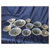 Opalescent Hobnail Glass Tableware Collection