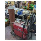 Lincoln Electric Power MIG 215 Welder with Gas Cylinder and Regulator