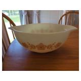 Pyrex Milk Glass Mixing Bowl with Floral Pattern