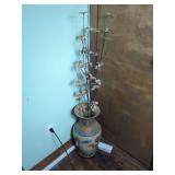 Large Decorative Ceramic Floor Vase with Horse and Mountain Motif