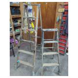 Set of Two Wooden Step Ladders
