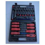 Multi-Piece Screwdriver and Bit Set with Carrying Case