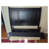 Black Panel Bed Frame with Headboard and Rails