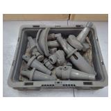 Industrial Machine Tooling and Tapered Arbors in Plastic Bin