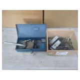 Brown & Sharpe Dial Indicator with Metal Storage Case and Assorted Drill Bits