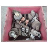 Industrial Casters and Hardware in Red Bin