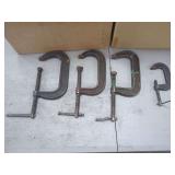 Four Metal C-Clamps
