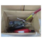 Tools Including Maasdam Pow'R Pull, Fire Extinguisher, Levels, and Tape Measure
