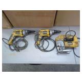 DeWalt Power Tool Lot: Two DW268 Versa-Clutch Screwdrivers and One Jig Saw