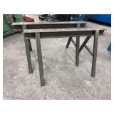 Pair of Heavy-Duty Steel I-Beam Sawhorses, 54in Wide