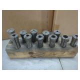 Metal Collets in Wooden Storage Block