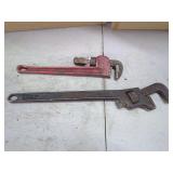 Two Pipe Wrenches, 18-Inch and 24-Inch