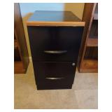 Two-Drawer Metal Filing Cabinet with Locking Mechanism