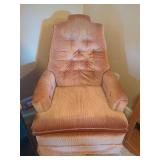 Pink Corduroy Upholstered Armchair with Button Tufting
