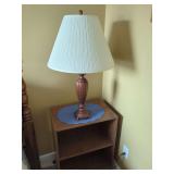 Table Lamp and Two-Tier Rolling Side Table