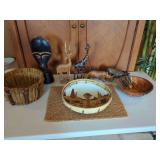 Handcrafted Decorative Wood and Fiber Objects