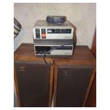 Magnavox VCR and Cerwin-Vega Speaker Audio System with Sony Walkman