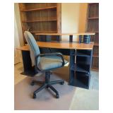 Bush Furniture L-Shaped Desk with Integrated Shelving and Office Chair