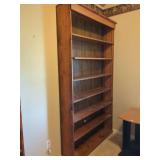 Stained Pine Open Bookcase with Adjustable Shelving