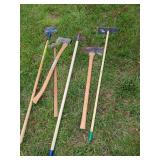Hand Tools Including Axes, Scraper, and Acid Brush