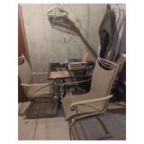 Patio Bistro Set with Metal Frame Chairs and Tile Top Table