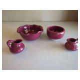 Buber Four-Piece Ceramic Tableware Set, Burgundy Glaze