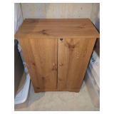 Two-Door Wood Grain Laminate Storage Cabinet with Lock