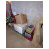 Household Storage Containers and Decorative Floral Arrangements