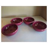 Bybee Set of Four Glazed Ceramic Bowls with Incised Maker Mark