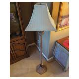 Floor Lamp with Fluted Column and Hexagonal Base