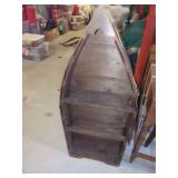 Wooden Boat-Shaped Display Shelf with Decorative Oars