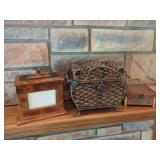 Three Decorative Storage Boxes