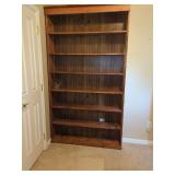 Stained Pine Bookcase with Beadboard Backing