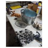 METAL TUB - DEER - SQUARIL - PEACOCKS AND ETC