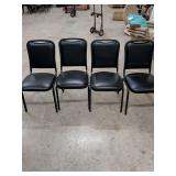 SET OF 4 PADDED STACKABLE CHAIRS 18 INCHES FLOOR TO SEAT