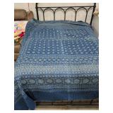 HAND STITCHED QUEEN SIZE BOHEMIAN HAND BLOCK AJRAK BEDSPREAD