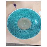 LARGE DECORATIVE SPARKLING BOWL 15 INCHES WIDE