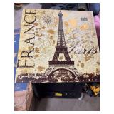 LULA BIJOUX AND COMPANY- ‘FRANCE EIFFEL’ FRAMED ART PRINT-FEATURING A VINTAGE PARIS MAP DESIGN WUTH GOLD FOIL ACCENTS-