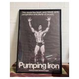 ARNOLD SCHWARZENEGGER PUMPING IRON FRAMED POSTER