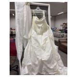 SIZE 28- WHITE WEDDING DRESS WITH VEIL-